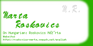 marta roskovics business card